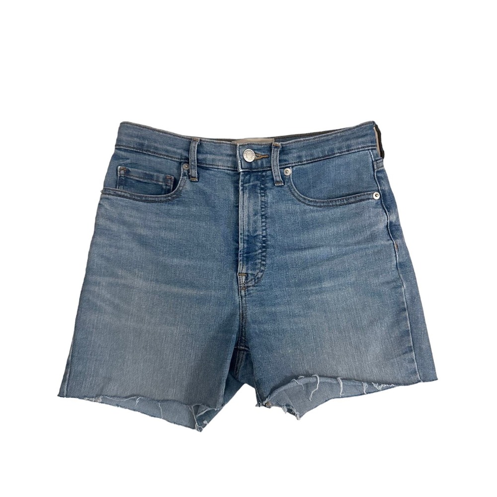 Women 27 Everlane High Rise High Waisted Blue Skinny Jean Shorts Denim Cut-Offs